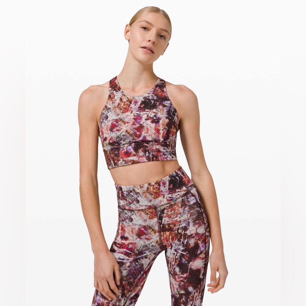 Lululemon Wunder Train Long-Line Bra C/D Cups Urbantricity Multi size 8